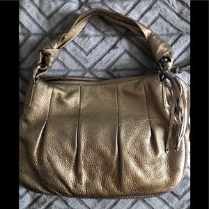 Cole Haan Village Soft Gold Leather Hobo Handbag